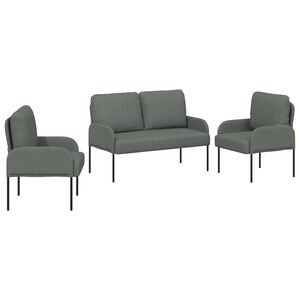 vidaXL Ensembles de canap&eacute;s 3 pc Gris fonc&eacute; Contreplaqu&eacute;