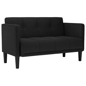 vidaXL Canap&eacute; deux places noir 111 cm en tissu