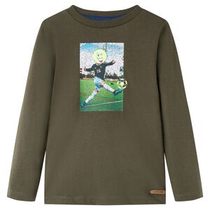 T-shirt enfants &agrave; manches longues kaki 116