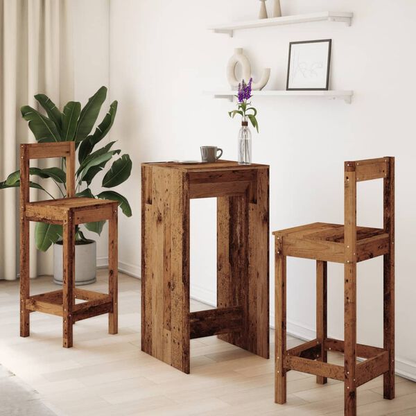 vidaXL Table de bar vieux bois 51x50x103,5 cm bois d'ingénierie