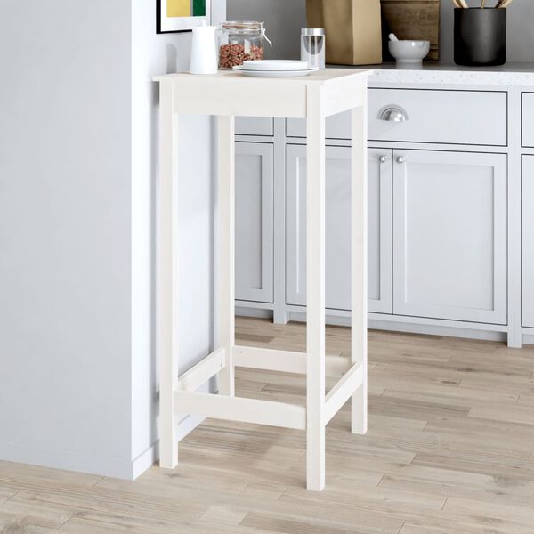vidaXL Table de bar blanc 50x50x110 cm bois massif de pin