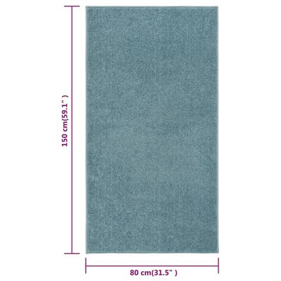 vidaXL Tapis à poils courts 80x150 cm Bleu