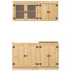 vidaXL Armoire avec &eacute;tag&egrave;re avec porte SKI 4 pcs Brun Miel Pin massif