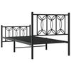 vidaXL Cadre de lit m&eacute;tal sans matelas avec pied de lit noir 90x200 cm