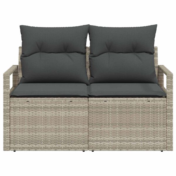 vidaXL Canap&eacute; de jardin avec coussin 120 x 62 x 69 cm polyrotin