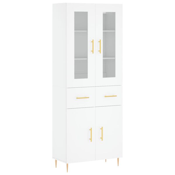 vidaXL Buffet haut Blanc 69,5x34x180 cm Bois d'ingénierie