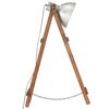 vidaXL Lampadaire Argent&eacute; E27 Bois de manguier massif