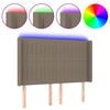 vidaXL T&ecirc;te de lit &agrave; LED Taupe 147x16x118/128 cm Tissu