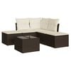 vidaXL Salon de jardin avec coussins 6 pcs marron r&eacute;sine tress&eacute;e