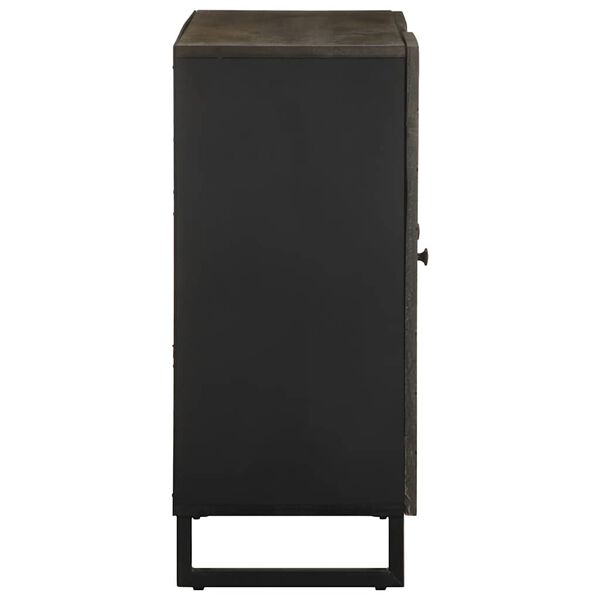 vidaXL Buffet noir 90x33x75 cm bois massif de manguier