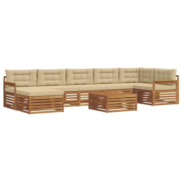 vidaXL Ensembles de canap&eacute;s avec coussin 8 pcs Naturel et Beige