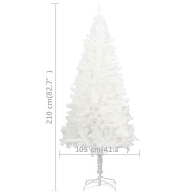 vidaXL Arbre de Noël artificiel aiguilles réalistes blanc 210 cm
