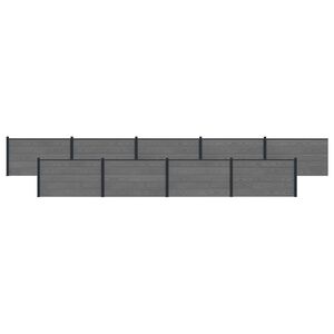 vidaXL Panneau de cl&ocirc;ture 9 pcs WPC et Aluminium Gris