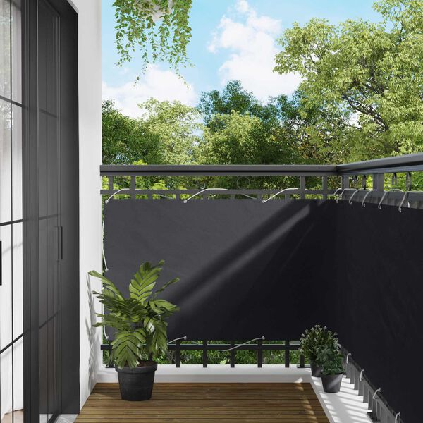 vidaXL &Eacute;cran de balcon Noir 100 x 500 cm Tissu Oxford