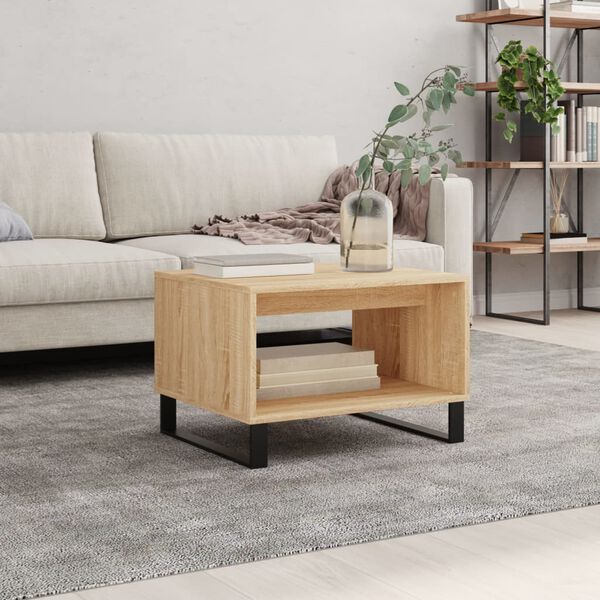vidaXL Table basse ch&ecirc;ne sonoma 60x50x40 cm bois d'ing&eacute;nierie