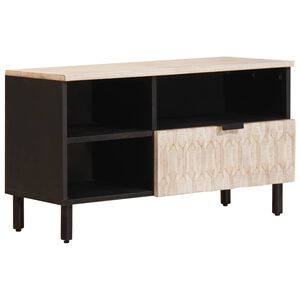vidaXL Meuble TV avec tiroir Finition Lavage Blanc 80 x 33 x 46 cm