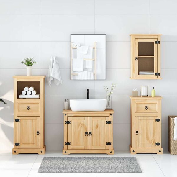 vidaXL Ensemble de meubles salle de bain 4 pcs Corona bois pin massif