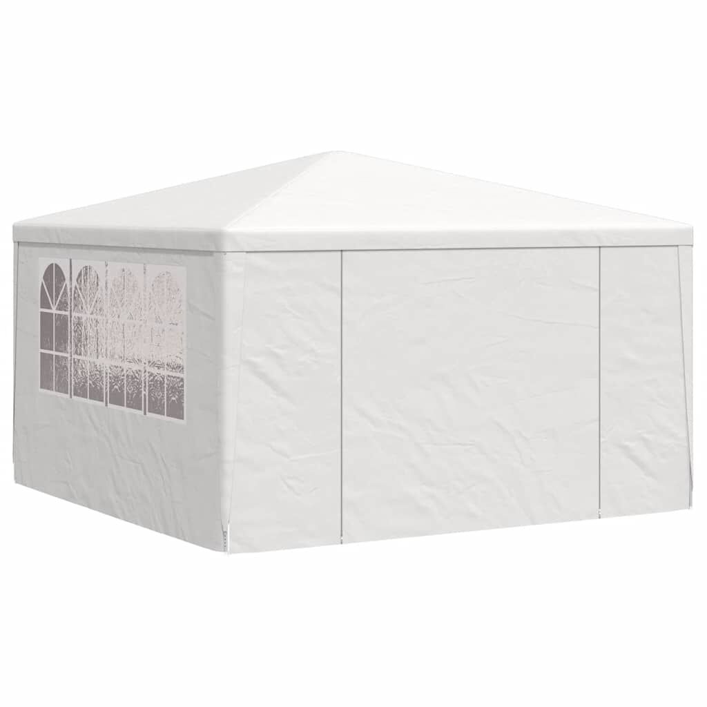 vidaXL Tente de réception avec parois latérales 4x4 m Blanc 90 g