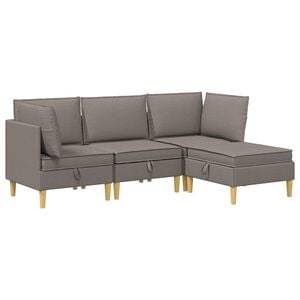 vidaXL Canap&eacute; modulaire avec rangement 4 pc Taupe Tissu