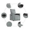 vidaXL Fauteuil inclinable électrique Gris clair Tissu