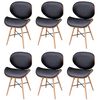 vidaXL Chaises &agrave; manger lot de 6 similicuir et bois courb&eacute;