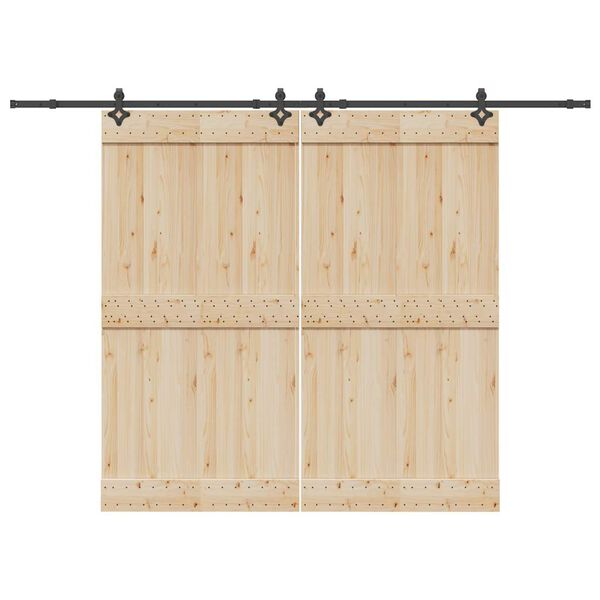 vidaXL Kit de quincaillerie de porte coulissante 305 cm acier noir