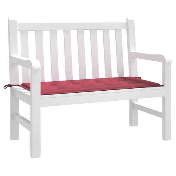 vidaXL Coussin de banc de jardin rouge bordeaux 100x50x4 cm