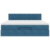 VidaXL Cadre de lit ottoman avec matelas bleu fonc&eacute; 180x200 cm velours