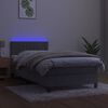 vidaXL Sommier &agrave; lattes de lit avec matelas LED Gris clair 100x200 cm