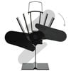 vidaXL Ventilateur de poêle alimenté par chaleur 2 pales Noir