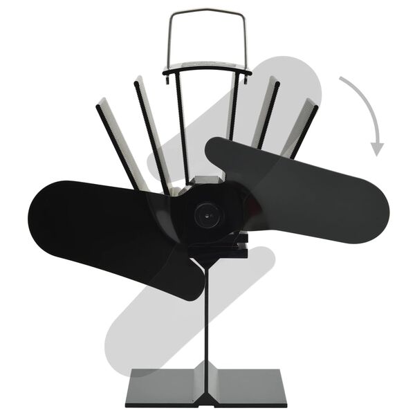 vidaXL Ventilateur de poêle alimenté par chaleur 2 pales Noir