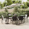 vidaXL Ensemble &agrave; manger de jardin coussins 7pcs Noir R&eacute;sine tress&eacute;e