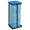 vidaXL Porte-sacs poubelles 2 pcs noir et bleu 60 L PP
