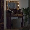 vidaXL Tables de maquillage pour chambre Ch&ecirc;ne fum&eacute; 80 x 39,6 x 135 cm