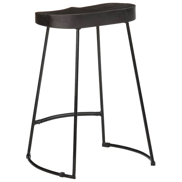 vidaXL Tabourets de bar lot de 2 noir 45x40x62 cm bois manguier massif