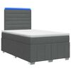 vidaXL Lit boxspring LED avec matelas Gris fonc&eacute; 120 x 190 cm Tissu