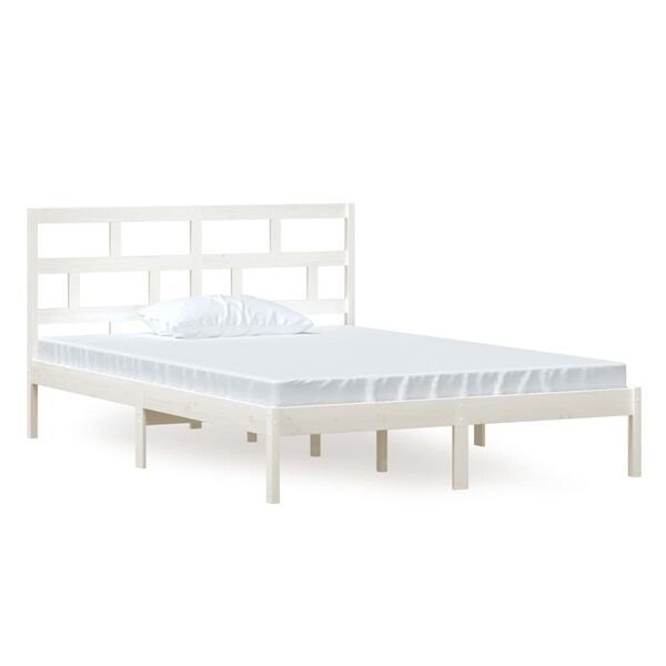 vidaXL Cadre de lit sans matelas blanc bois massif 140x200 cm
