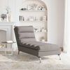 vidaXL Chaise longue de massage avec coussins taupe tissu