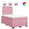 vidaXL Sommier &agrave; lattes de lit avec matelas rose 120x190 cm velours