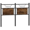 vidaXL T&ecirc;te de lit de remplacement ch&ecirc;ne fum&eacute; 120 cm bois d'ing&eacute;nierie et acier