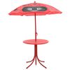 vidaXL Jeu de bistro avec parasol pour enfants 3 pcs Rouge