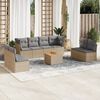 vidaXL Salon de jardin avec coussins 9pcs m&eacute;lange beige r&eacute;sine tress&eacute;e