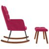 vidaXL Chaise à bascule avec repose-pied rouge bordeaux velours