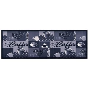 vidaXL Tapis de sol de cuisine lavable Bleu caf&eacute; 45x150 cm