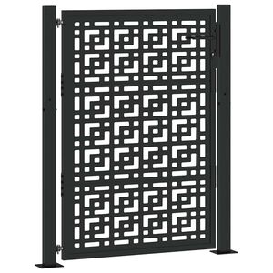 vidaXL Portail de jardin noir 100x125 cm en acier avec croix