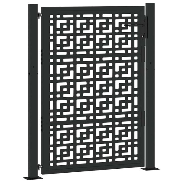 vidaXL Portail de jardin noir 100x125 cm en acier avec croix