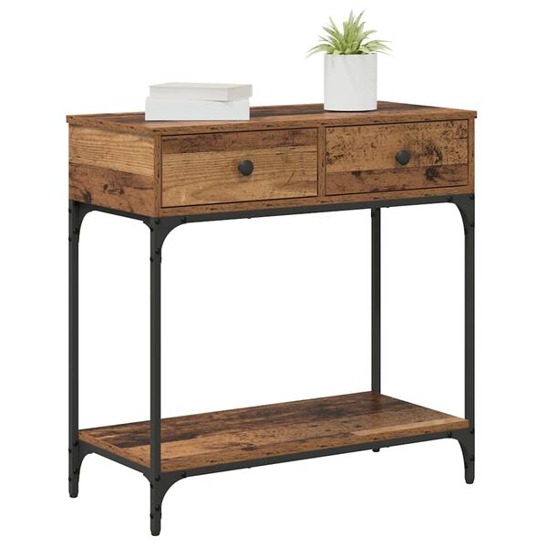 vidaXL Table console Bois ancien 75 x 34,5 x 75 cm Bois d'ing&eacute;nierie