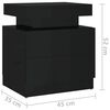 vidaXL Table de chevet Noir brillant 45x35x52 cm Agglom&eacute;r&eacute;