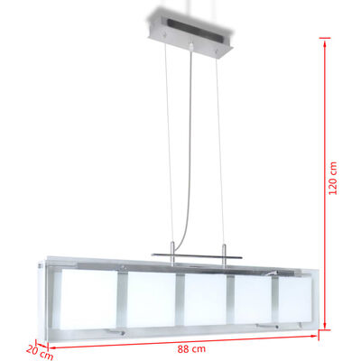 Lampe suspendue pour salle à manger en verre 5 x E14