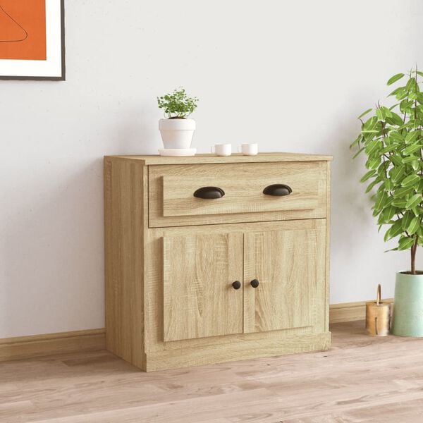 vidaXL Buffet ch&ecirc;ne sonoma 70x35,5x67,5 cm bois d'ing&eacute;nierie
